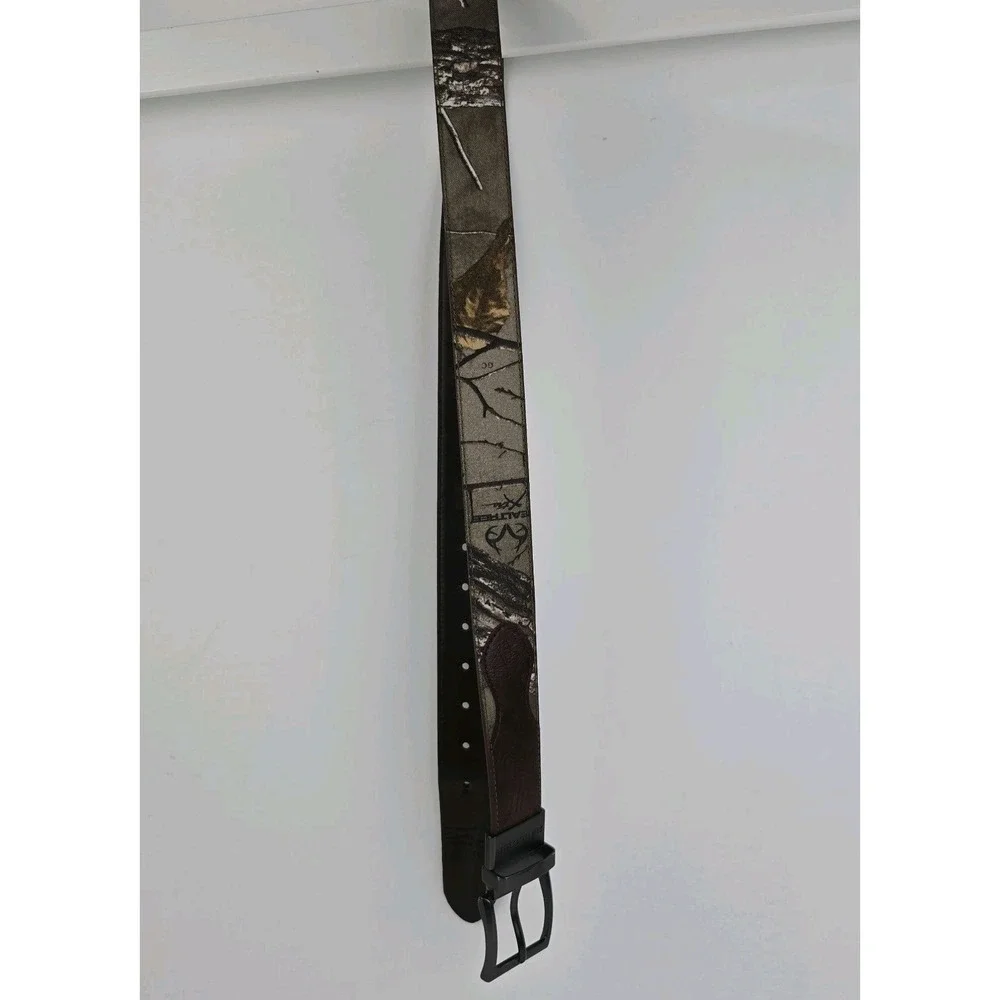 Realtree Reversible Belt Mens Lg 38-40 Brown Camo Xtra Swivel Buckle 95123W/981